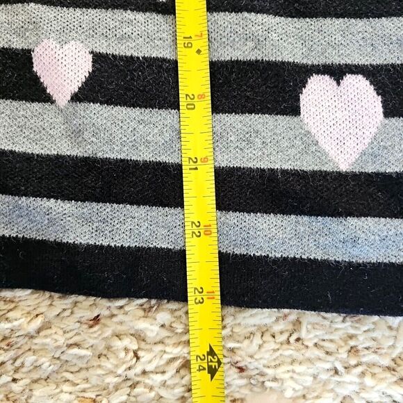 Vtg Elana Carello Sweater Striped Jumper Pink Hearts Kawaii Cute Goth 90s - Picture 10 of 14